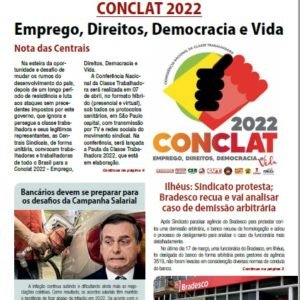 Leia mais sobre o artigo Folha Sindical 398: CONCLAT 2022 – Emprego, Direitos, Democracia e Vida