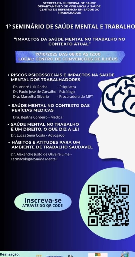 Leia mais sobre o artigo 1º Seminário de Saúde Mental e Trabalho de Ilhéus acontece nesta sexta-feira (17)